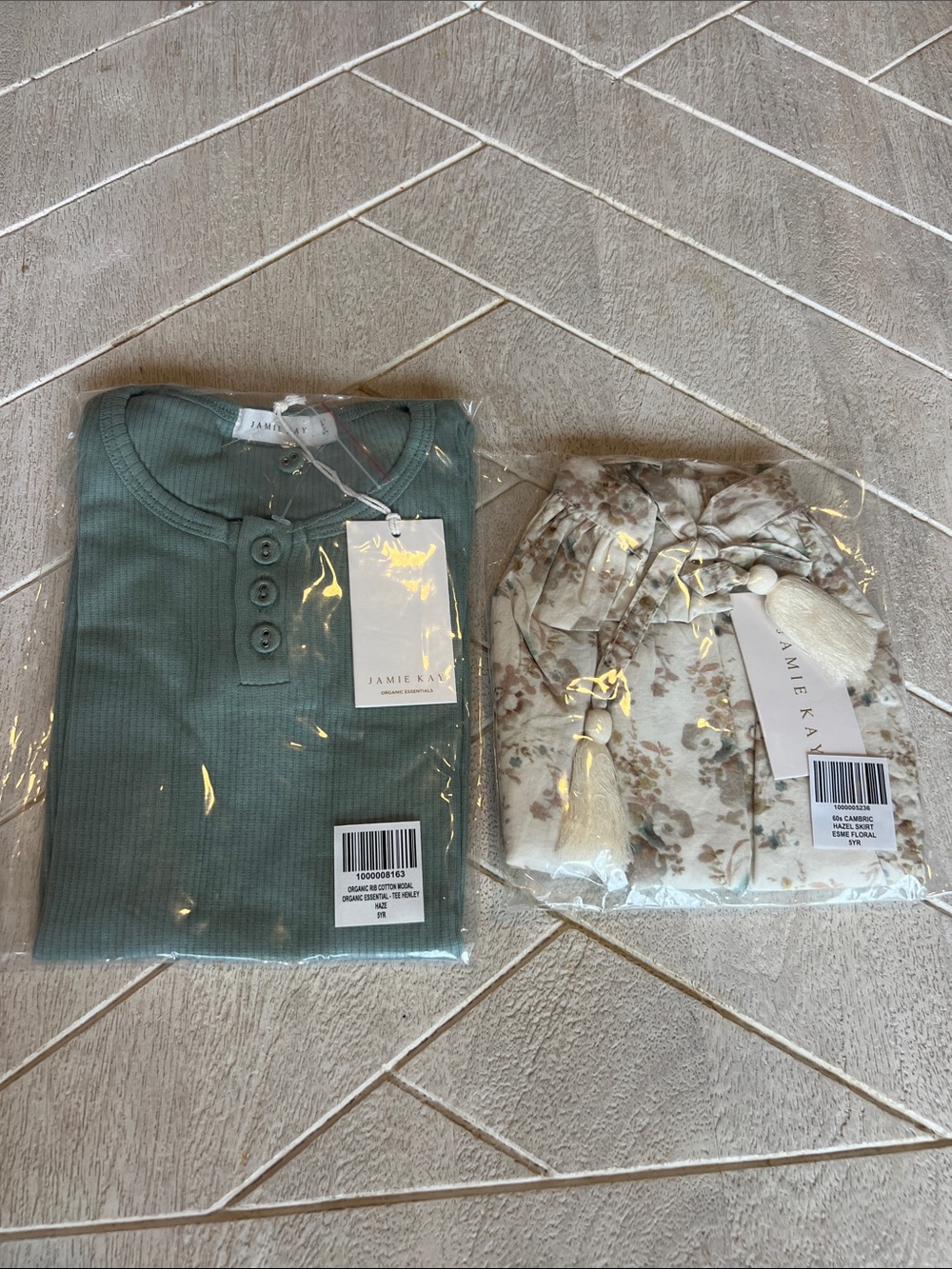 NWT Jamie Kay haze tee Henley 5Y/ NWT Esme floral hazel skirt 5Y